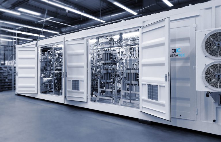 Figure 2 – An industrial-scale container size Power-to-Liquid plant module (refer to Step ( in Figure 1) by INERATEC.