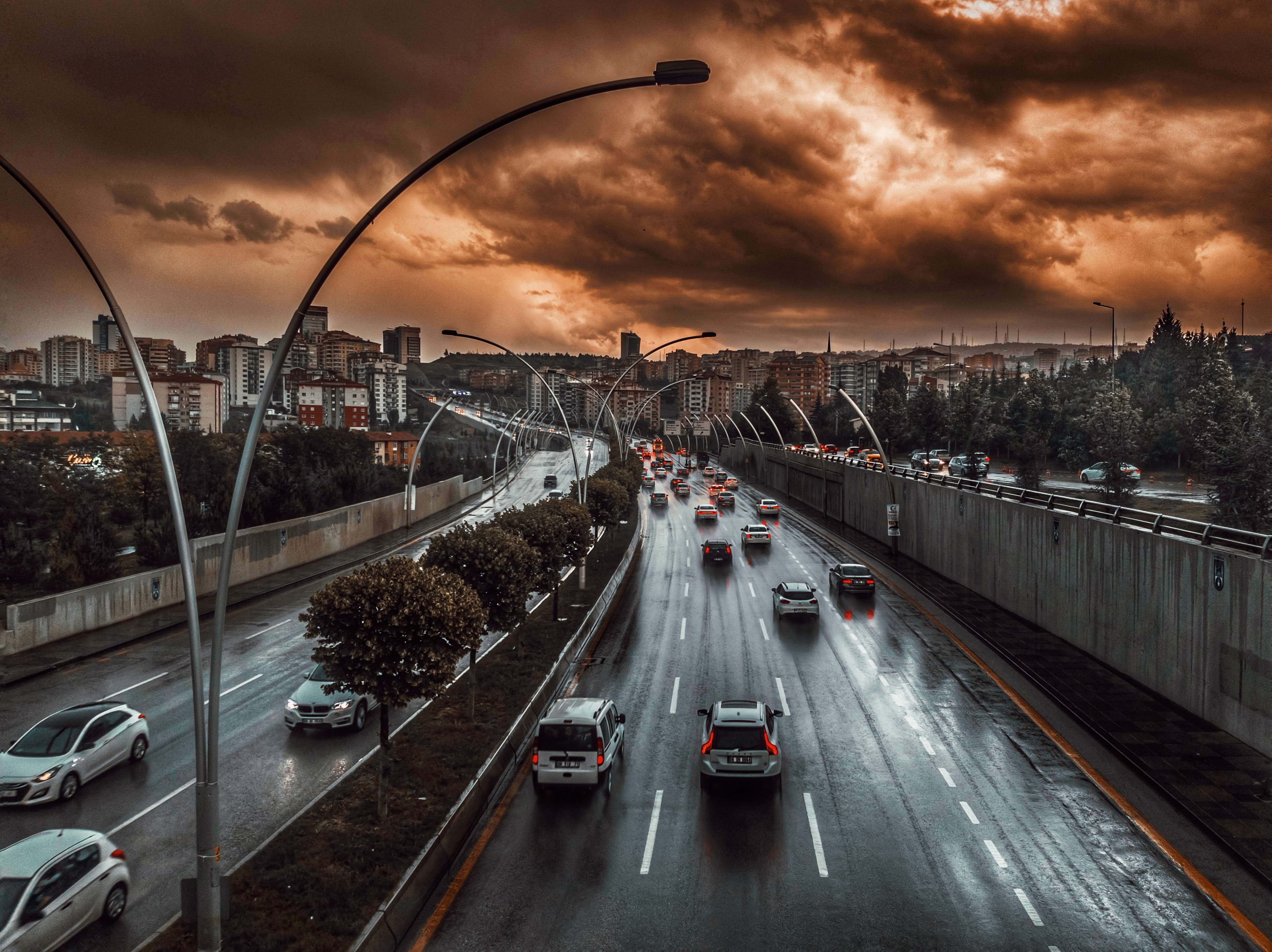 Cars on road